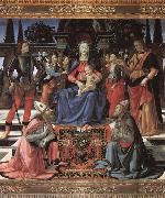 Thronende Madonna mit den Erzengeln Michael und Raffael sowie den Bischofen Zenobius and justus, Domenicho Ghirlandaio